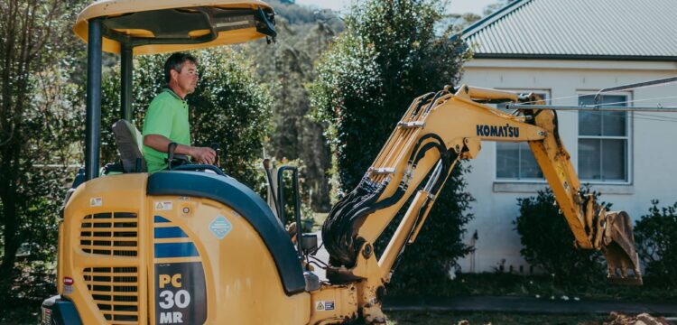 Parrish Pluming: Plumbing team prepares ground for plumbing installation